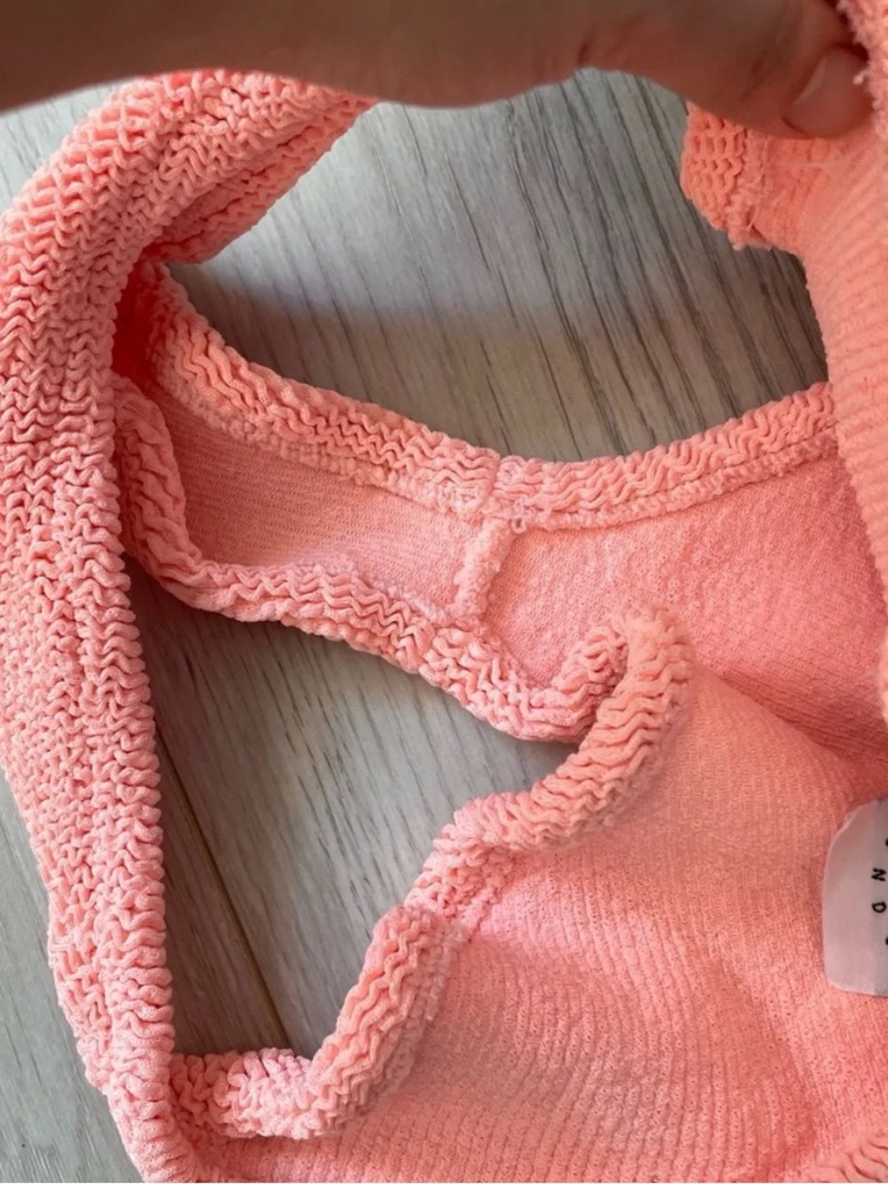 Hunza G Peach Textured Bikini Bottoms